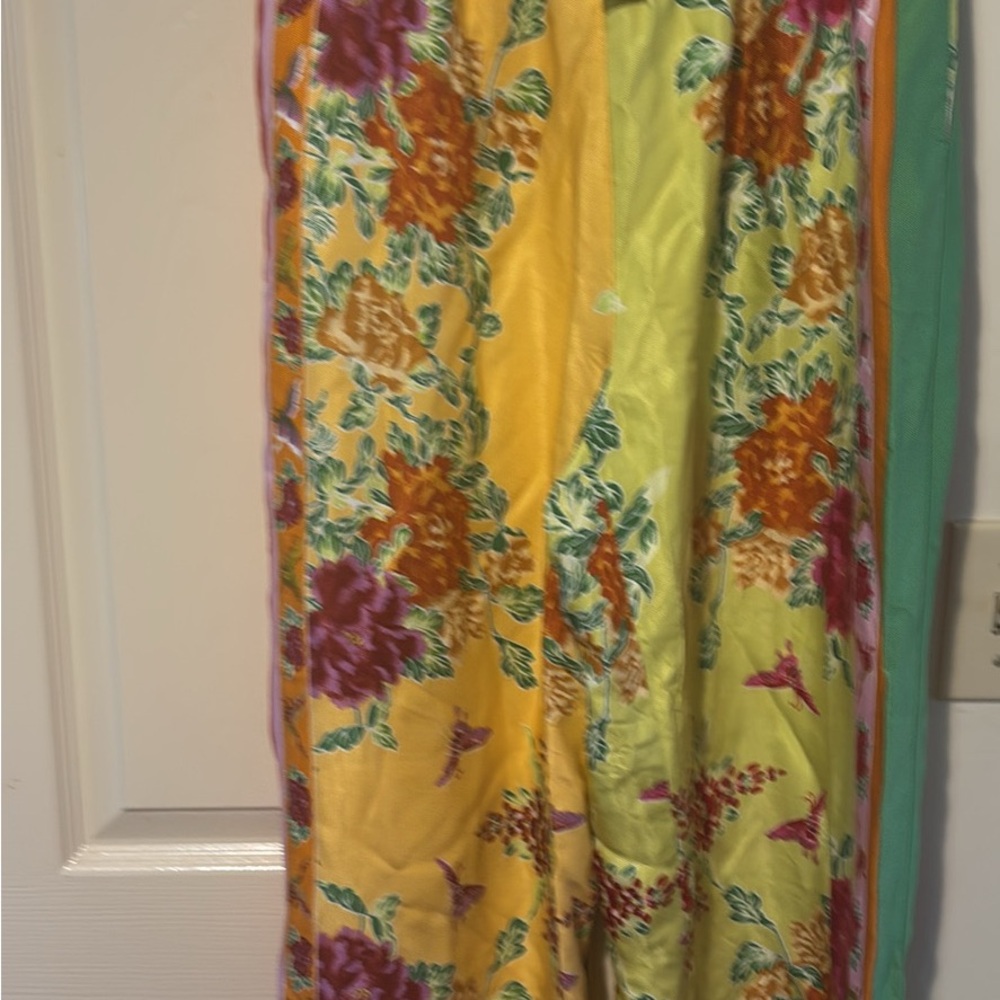 Anthropologie Multicolor Floral Wide Leg Pants